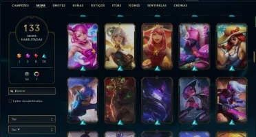 Conta ouro 3 com TODOS os champs e 133 skins + 5 vitoriosas