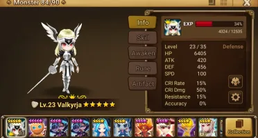 Reroll Summoners War lvl10 com Valkyrja Light - Akroma