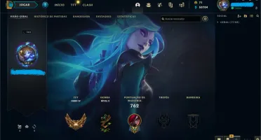Conta League of Legends e Valorant.