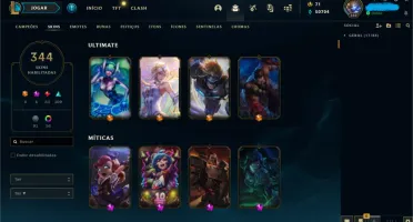 Conta League of Legends e Valorant.