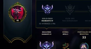 Conta Diamante IV 60% winrate, main mid,email não confirmado