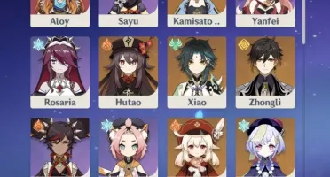 Conta genshin com hutao, zhongli, ayaka, xiao e klee