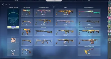 Conta de Valorant Plat 2 com várias skins e facas.