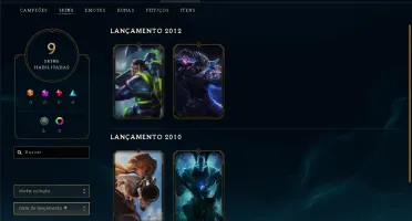 57 Campeões, 9 Skins com Zed Campeonato - LEAGUE OF LEGENDS