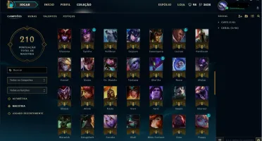CONTA LEAGUE OF LEGENDS, PRATA 2, 102 CAMPEÕES 13 SKINS