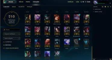 CONTA LEAGUE OF LEGENDS, PRATA 2, 102 CAMPEÕES 13 SKINS