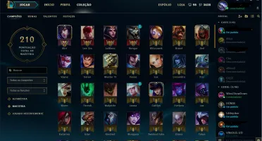 CONTA LEAGUE OF LEGENDS, PRATA 2, 102 CAMPEÕES 13 SKINS