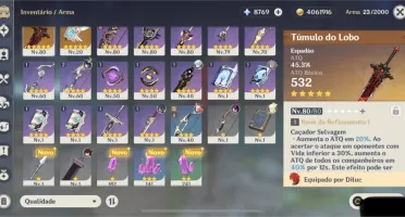 Conta Genshin Impact AR48 Venti e Diluc + 8769 gemas