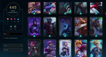 Vendo conta Lol com 442 skins, e 4 prestigios