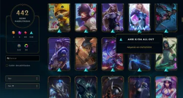 Vendo conta Lol com 442 skins, e 4 prestigios