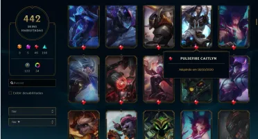 Vendo conta Lol com 442 skins, e 4 prestigios