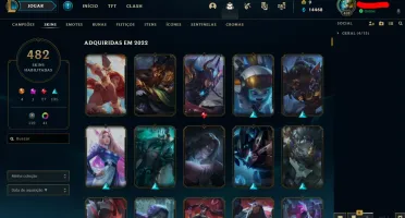 SUPER CONTA DE LOL COM TODOS PERSONAGENS E QUASE 500 SKINS!