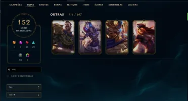 Conta League of Legends Platina 3. 142 skins, 20 jogos.