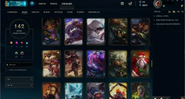 Conta League of Legends Platina 3. 142 skins, 20 jogos.
