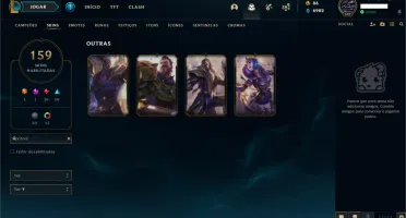 Conta LVL 341 OURO IV + Todos Campeões + 159 Skins