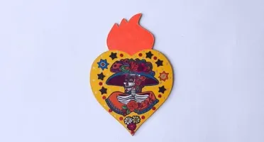 Enfeite de Parede Catrina Amarela