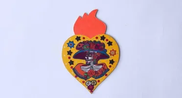 Enfeite de Parede Catrina Amarela