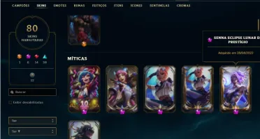 Conta bronze 4 com 89 Champs e 80 Skins + 5 Prestigios