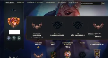 Conta bronze 4 com 89 Champs e 80 Skins + 5 Prestigios