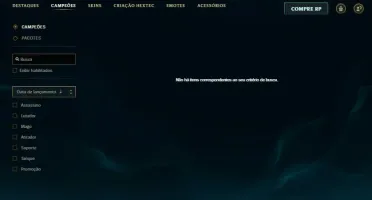 Conta League of Legends Todos Campeões 150 skins Platina 3