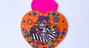 Enfeite de Parede Catrina Laranja