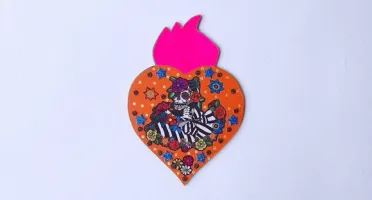 Enfeite de Parede Catrina Laranja