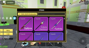 Conta de roblox focada em Blox Fruits, King Legacy e Gpo
