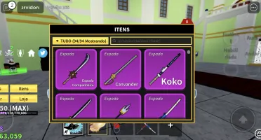 Conta de roblox focada em Blox Fruits, King Legacy e Gpo