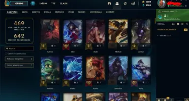 CONTA BRONZE 1, COM 153 CAMPEÕES E 152 SKINS LVL 327 1679 RP