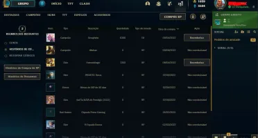 CONTA BRONZE 1, COM 153 CAMPEÕES E 152 SKINS LVL 327 1679 RP