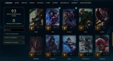 Unranked com 50 Champs e 29 Skins