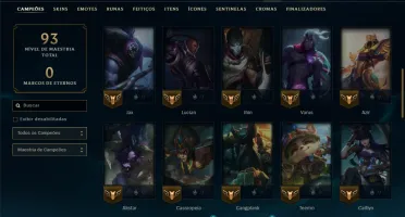 Unranked com 50 Champs e 29 Skins