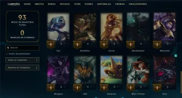 Unranked com 50 Champs e 29 Skins