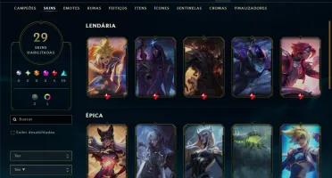 Unranked com 50 Champs e 29 Skins