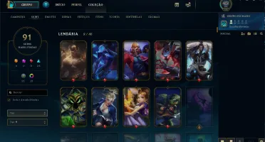CONTA LEAGUE OF LEGENDS 91 SKINS PRATA 1