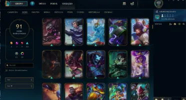 CONTA LEAGUE OF LEGENDS 91 SKINS PRATA 1