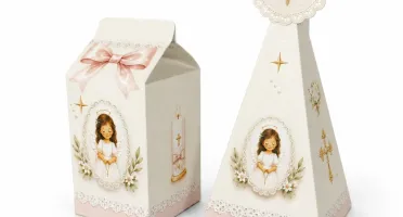 Kit 40 Caixas Milk e Pirâmide Batizado - Rosa ou Verde
