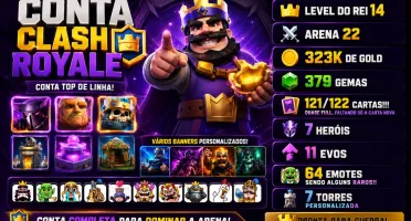 Conta Clash Royale - Rei 14 | 7 Heróis| 11 Evos | 121 Cartas