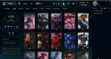 Vendo Conta Lol - Mestre Soloq Ultima Season - 192 Skins
