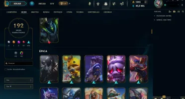 Vendo Conta Lol - Mestre Soloq Ultima Season - 192 Skins