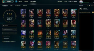 CONTA PRATA III COM 91 CAMPEÕES, 25 SKINS