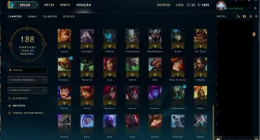 CONTA PRATA III COM 91 CAMPEÕES, 25 SKINS