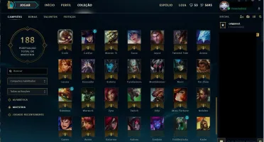 CONTA PRATA III COM 91 CAMPEÕES, 25 SKINS