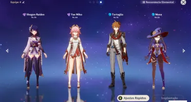 Raiden + Yae Miko + Tartaglia (Childe) + Mona + Qiqi AR 41