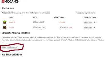 Conta Minecraft + Capa da Optifine