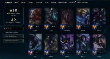Unranked com TODOS os Champs e 166 Skins ( JG / ADC / ADC )