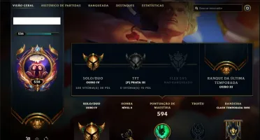 Conta ouro 4 com 138 skins e TODOS os champs