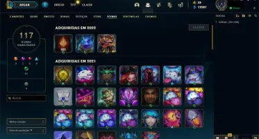 CONTA LOL LVL 212 - 100 CAMPEÕES - 57 SKINS