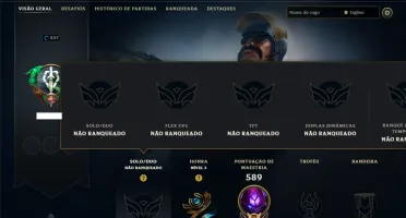 Unranked com TODOS os Champs e 250 Skins ( MID / SUP / JG )