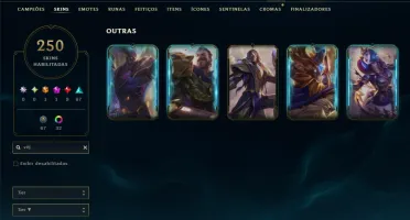 Unranked com TODOS os Champs e 250 Skins ( MID / SUP / JG )